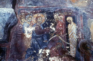 Η τοιχογραφία της Αναστάσεως του Λαζάρου στην εκκλησία της Αγίας Πελαγίας
