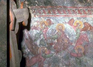 A fresco in the Byzantine church of Agios Ioannis in Kato Varsamonero