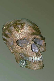 Wreathed head and obol of Charon from the Potamos cemetery, (1C A.D.)