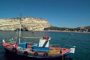 The caves and beach in Matala