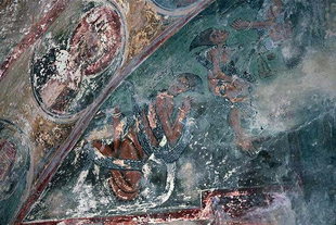 Τοιχογραφία που αναπαριστά την τιμωρία των Κολασμένων στον Άγιο Παύλο στην Πυργιώτισσα