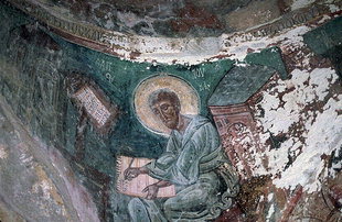 L'Egangéliste Saint Mathieu dans l'église d'Agios Pavlos, Agios Ioannis
