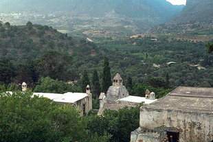 The abandoned lower monastery of Preveli