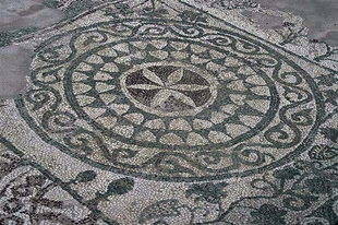 Mosaic floor in the basilica of Elounda