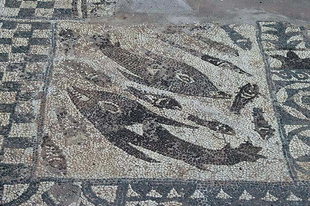 Mosaic floor in the basilica of Elounda