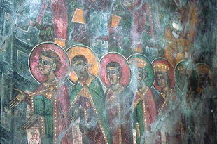 A fresco in Agia Paraskevi Church in Anisaraki