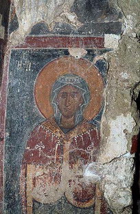 Une fresque dans l'église de Sotiras Christos à Temenia
