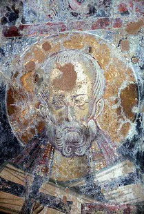 Une fresque de Ioannis Pagomenos dans l'église d'Agios Nikolaos, Maza