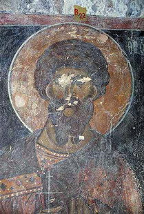 A fresco by Ioannis Pagomenos in Agios Nikolaos, Maza