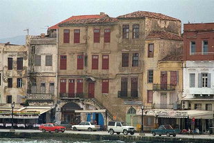 The houses in the harbour of Chania