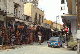 La zona commerciale della 