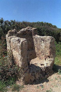 The ancient throne or lectern seat near the site of Falasarna