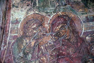 A fresco in the Panagia is an early example of the Cretan art style, Spilia