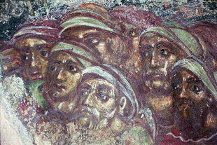 A fresco in the Panagia is an early example of the Cretan art style, Spilia