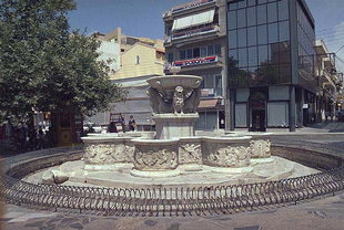 La fontana di Morosini nella Piazza dei Leoni, Iraklion