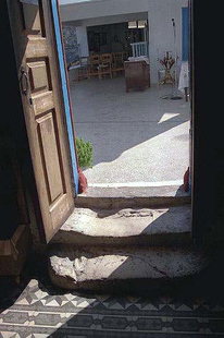 The worn doorstep of the Faneromeni Monastery church, Sitia