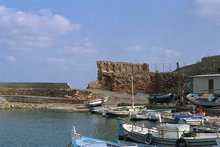 The east end of the harbour and the Venetian ruins, Chania
