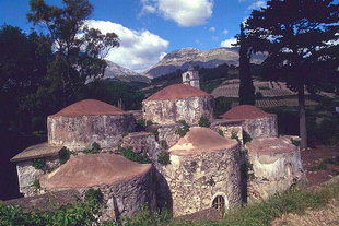 The three-domed Byzantine church of  Agios Fanourios in Kitharida