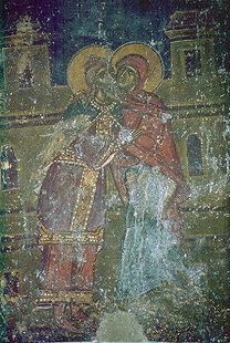 Une fresque dans l'église d'Agios Ioannis Theologos à Margarites