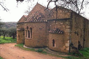 The three-aisled Byzantine church of Agios Pandeleimonas, Pigi