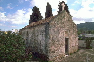 The cemetery church of Agios Ioannis Prodromos with frescoes dated 1370, Kritsa