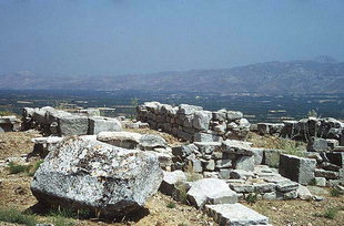 Le temple d'Athéna sur l'Acropole de Gortyn