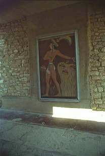 La fresque du Roi-Prêtre à l'extrémité sud de la Cour Centrale, Knossos