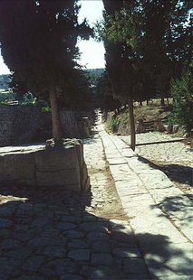 The ancient Minoan road leading out of the palace towards the town, Knossos