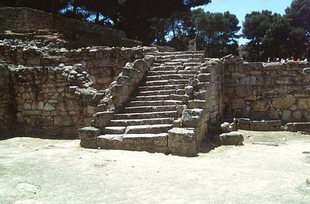 Postpalatial Minoan stairway leading to the town, Agia Triada