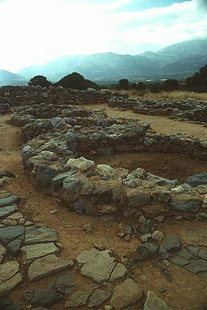 The circular structures or granaries, Malia