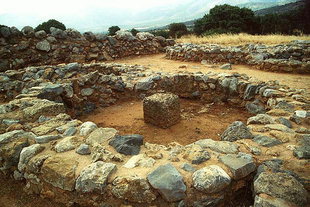 The circular structures or granaries, Malia