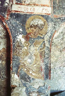 Une fresque dans l'église de la Panagia à Lissos