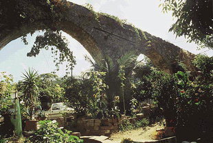 An old aqueduct behind the platia in Elos