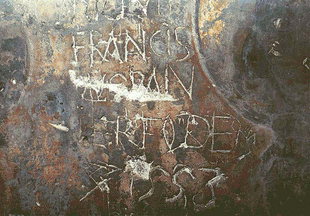 Graffiti dated 1553 in Sotiras Christos Church, Kefali