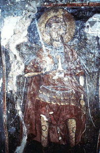 Une fresque dans l'église des Agii Pateres, Ano Floria