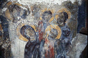 Une fresque dans l'église d'Agios Georgios à Kato Floria