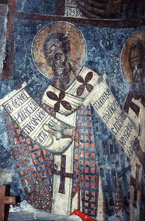 Un affresco in Agios Georgios Church, Anidri