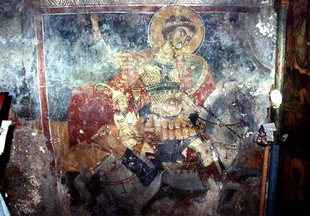 Un affresco della chiesa di Agios Georgios, Plemenianà