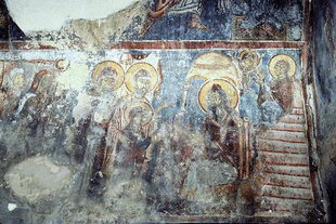 Un affresco della chiesa di Agios Georgios, Vathiako