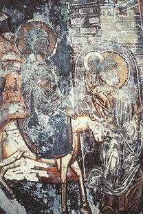 Μια τοιχογραφία στην εκκλησία της Παναγίας στον Κισσό