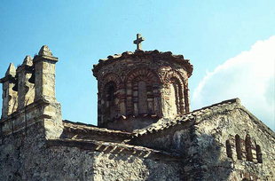 The dome and belfry of the Panagia Lambini Church, Kambini