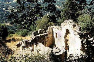The remains of the 15C Agia Varvara Church in Latsiana