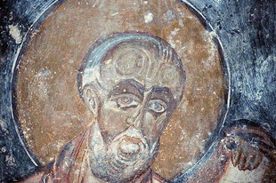 Un affresco della chiesa bizantina di Agios Nikolaos a Mouri