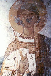 Fresko in der Agios Ioannis-Kirche in Kissos