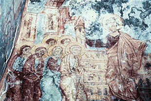 Μια τοιχογραφία στην εκκλησία του Αγίου Ιωάννη στον Κισσό