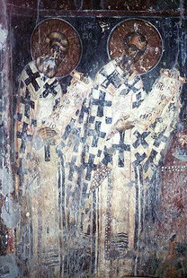 A fresco in Agia Marina Church in Kalogeros