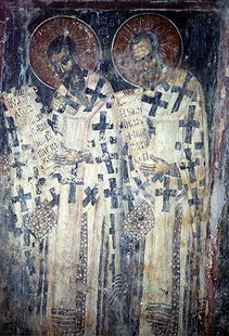 Une fresque dans l'église d'Agia Marina à Kalogeros
