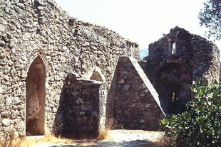 Die Agios Ioannis Theologos-Kirche aus dem 12. Jhdt, in  Gerakari