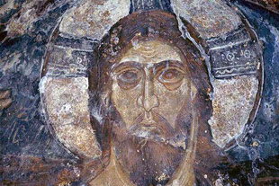 The Pantocrator fresco in Astratigos Church in Kardaki