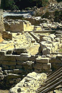 Die Ausgrabung vom minoischen Palast von Arhanes